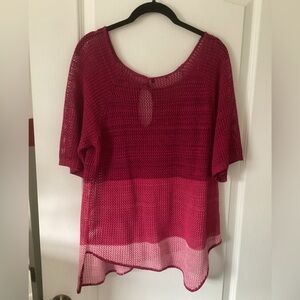 Elegant Fuchsia Knit Blouse